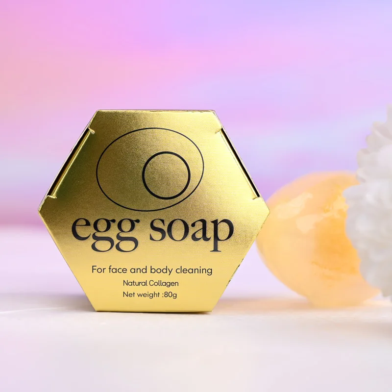 Natural Organic Collagen Egg Soap Wholesale Collagen Handmade  Face Bath Soap Bar 80g Savon Eclaircissant  Sabun