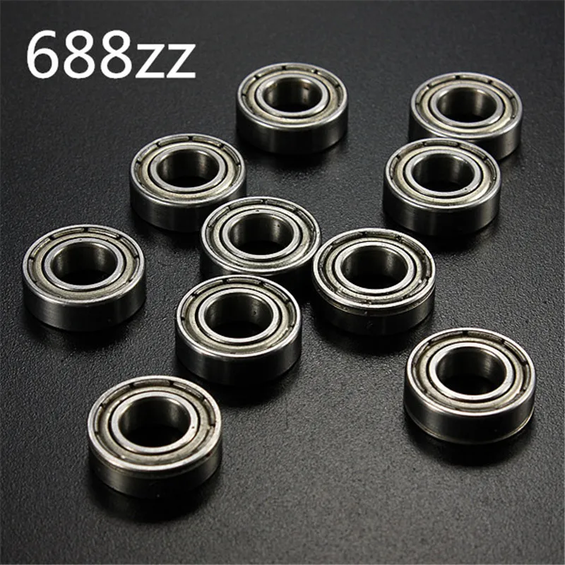 10Pcs/Set 688zz Metal Bearings Sealed Deep Groove Radial Ball Bearing 8 x 16 x 5mm