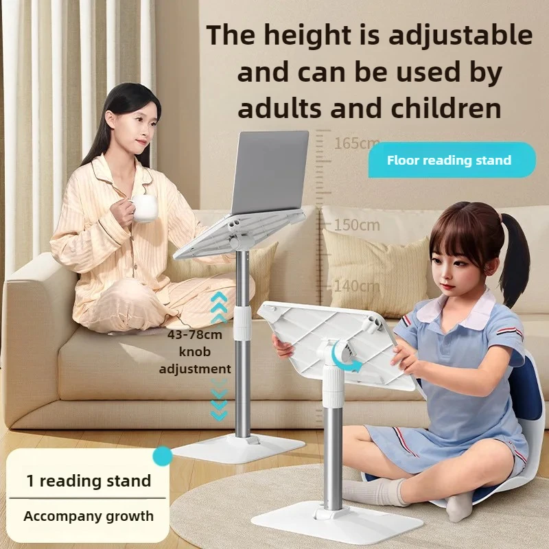 حامل قراءة أرضي من Oatsbasf، حامل لوحي قابل للتعديل وقابل للطي، رف رفع للكتب وأجهزة iPad، شاشة أرضية مريحة #5