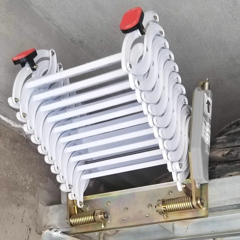 

Household staircase folding indoor and outdoor lifting and shrinking thickened aluminum alloy outdoor wall-mounted attic retract