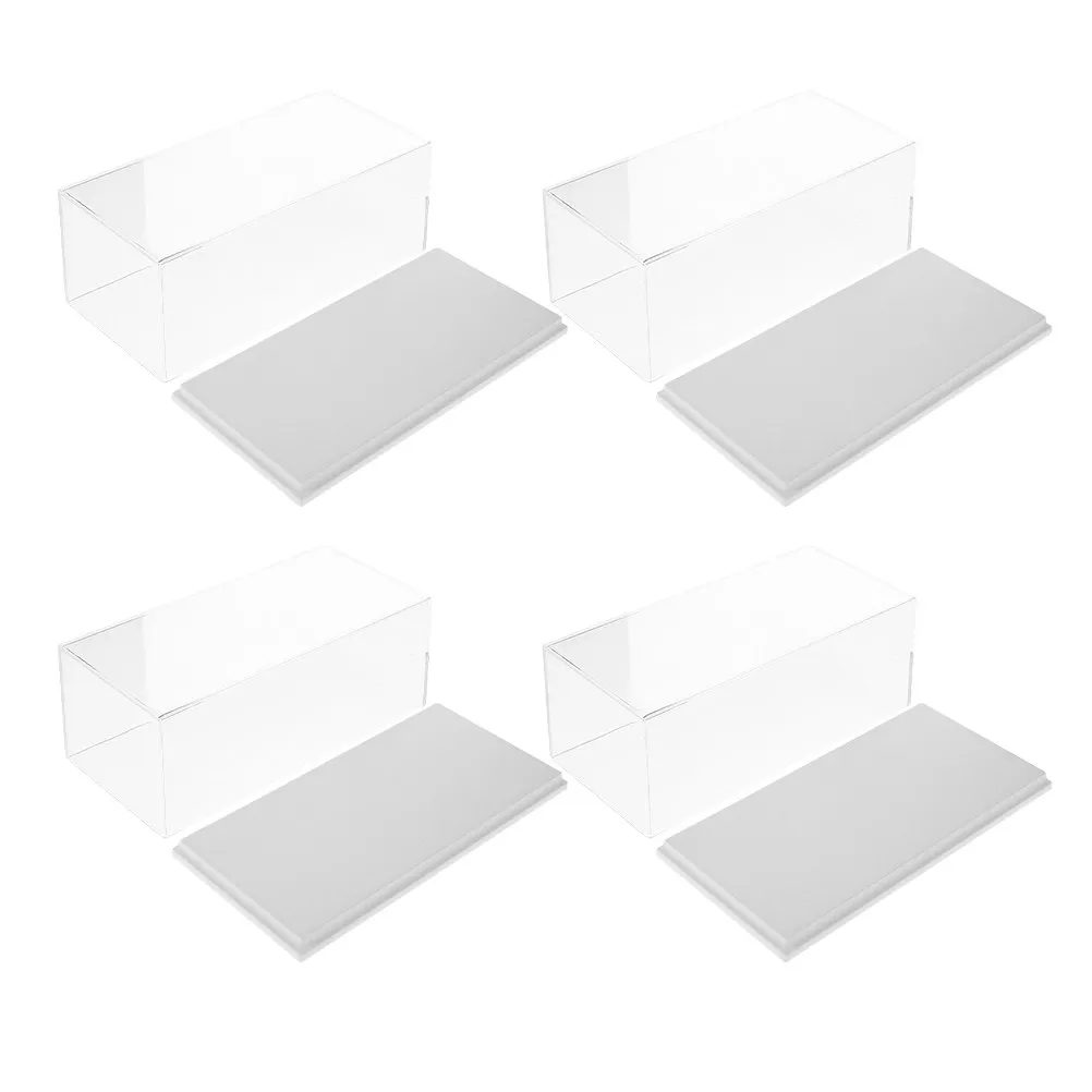 4Pcs Car Display Case Clear Plastic Showcase Protective Storage Cover Compact Display Box for 1:64 Scale Cars view 6