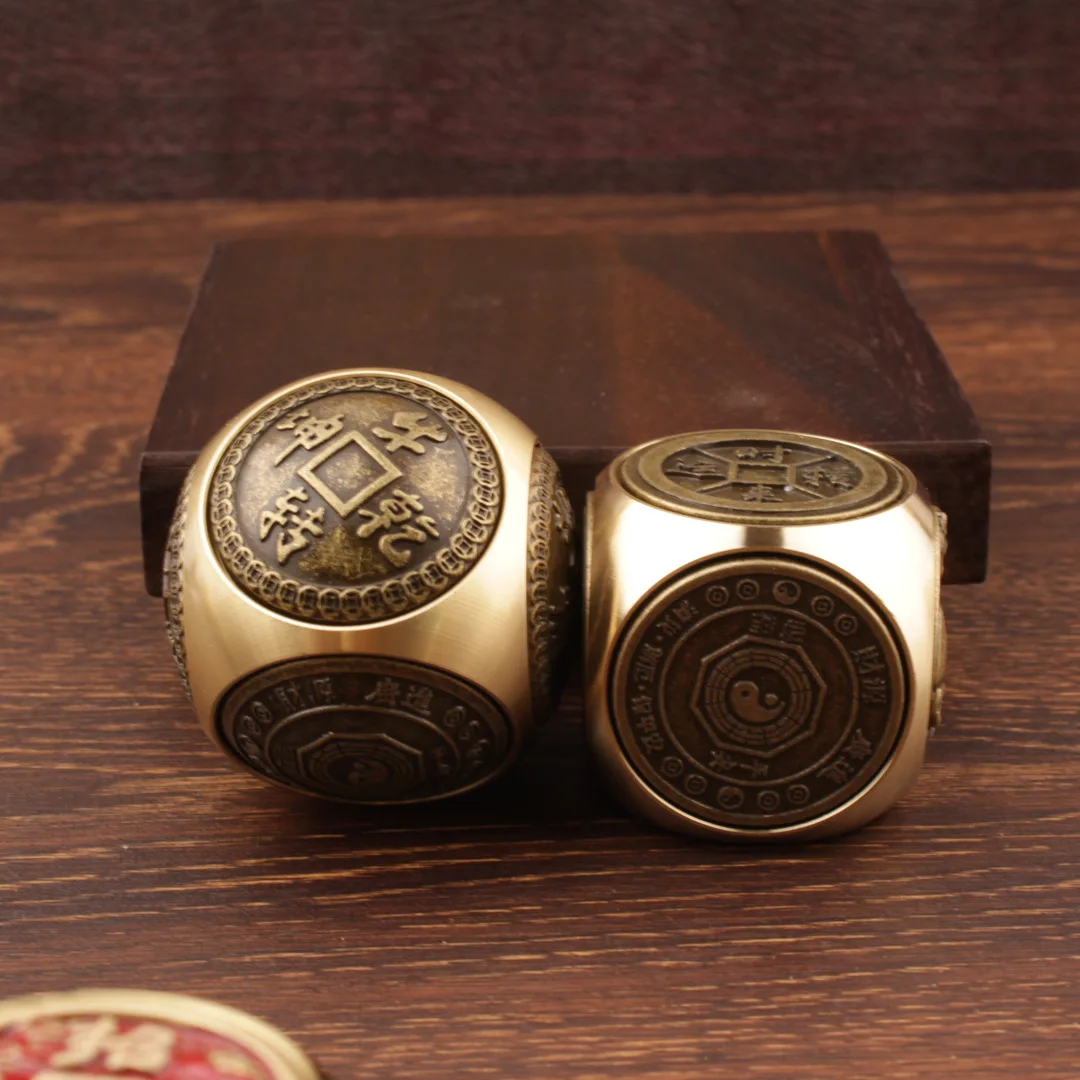 Brass Spinning Fidget Ball Lucky Fortune Home Decor