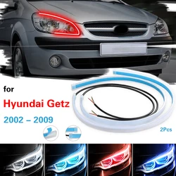 For Hyundai Getz 2002-2009 Car Daytime Running Light Flexible Strip 12V Auto Headlights White Turn Signal Brake Flow Lights 2pcs