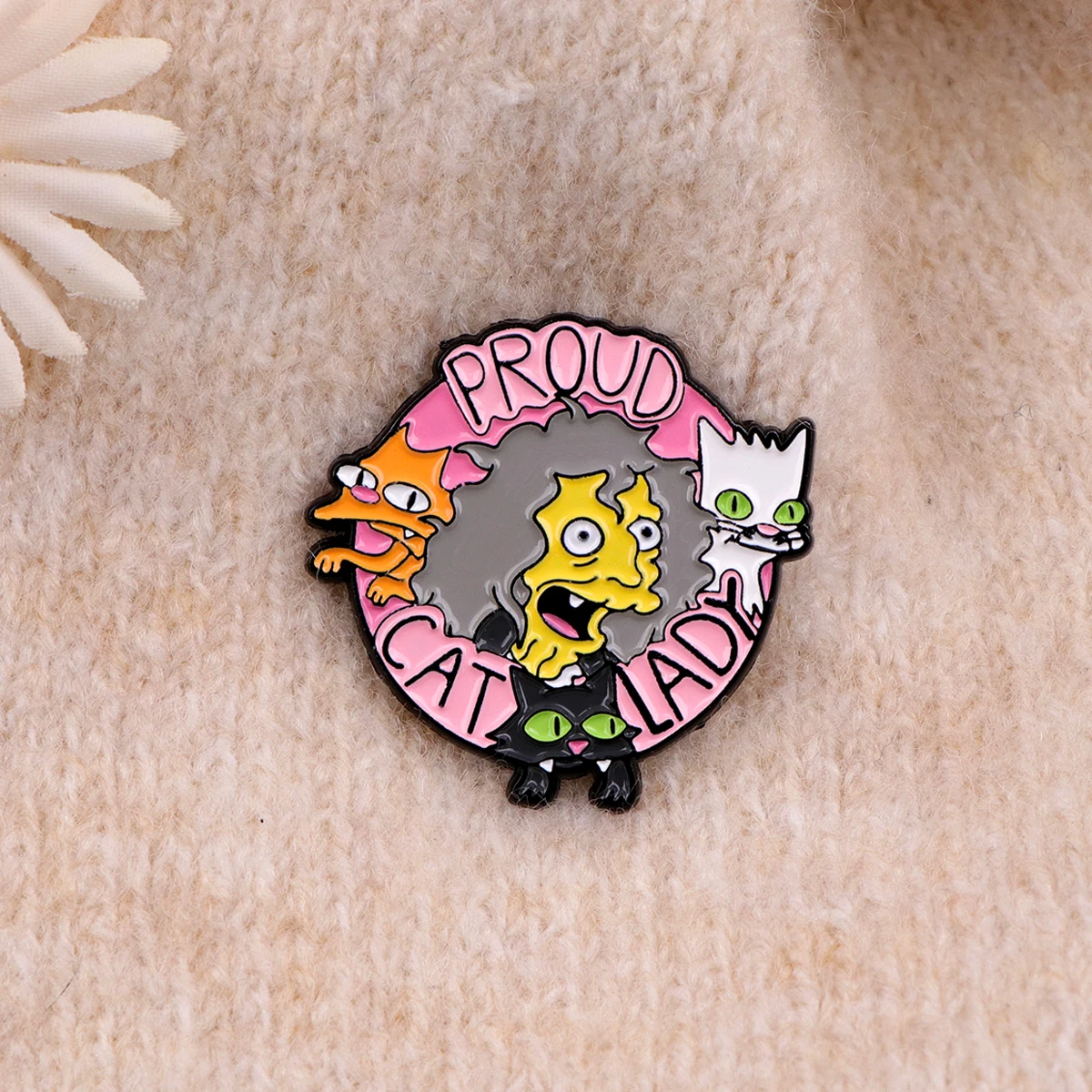 Funny Cartoon Cat Enamel Pins \