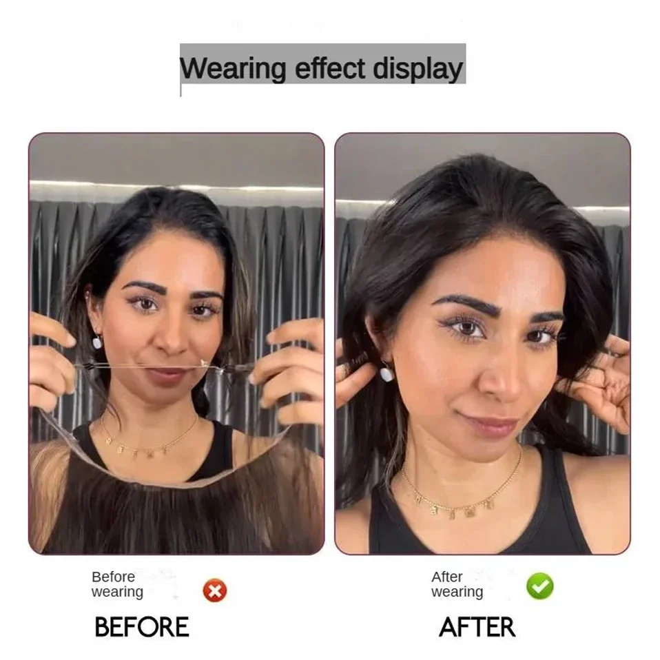 تيس خط الشعر توبر مع خط الصيد الدانتيل أمامي هيربيسي للنساء الجبين الشعر البشري لتخفيف الشعر رسياد شعري