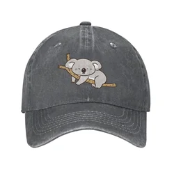 Cartoon Koala Vintage Adjustable Washed Denim Cotton Low Profile Dad Trucker Hat Black Fitted Baseball Ball Cap for Men Unisex