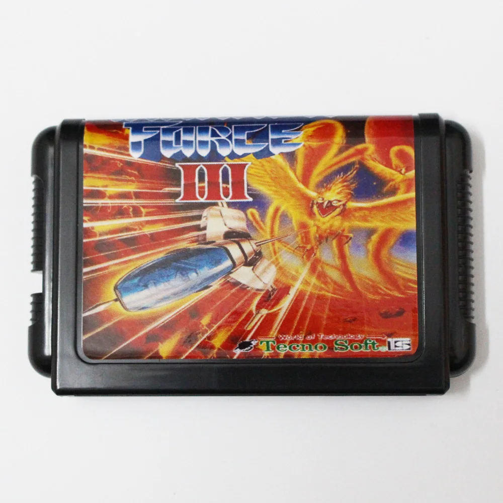 Cartão de jogo Thunder Force III 16bit MD para consoles Sega MegaDrive Genesis de 16 bits