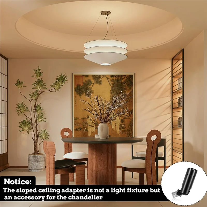 

IALJ-4-Set Pendant Adapter For Sloped Ceilings, Chandelier Fixture Adapter, Allows Up To 180 Degrees Adjustment