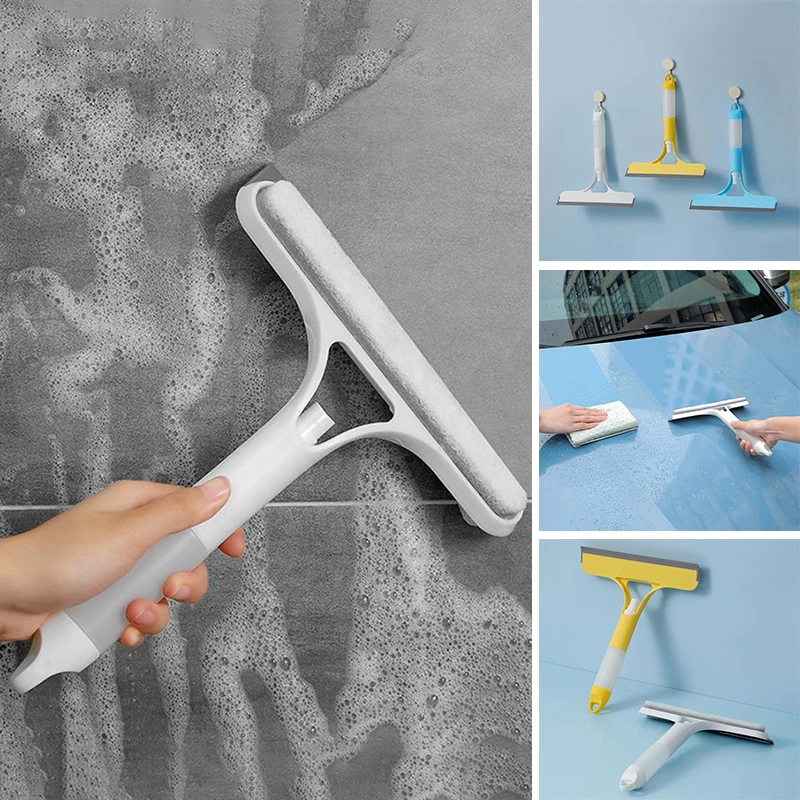 3 In 1 Spray Scrape Double-sided Window Glass Cleaner Adjustable Cleaning Brush Window Washing Brush Car Glass Cleaning Tools