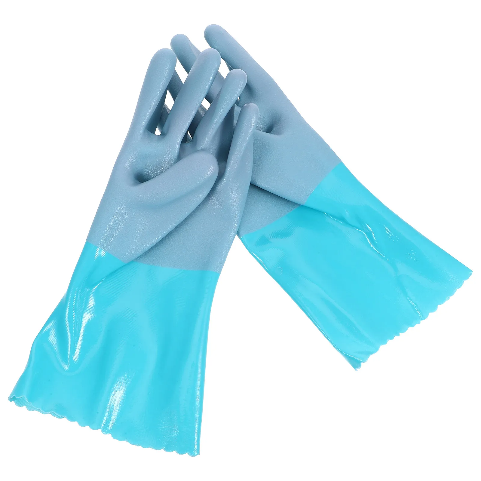 

1Pair Non-Slip Fish Cleaning Protective Gloves Heavy Duty Rubber Grip Fish Handling Work Gloves for Boat Seafood Tasks