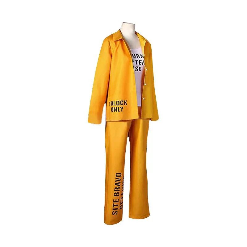 Women Girls Suicide Cosplay Costumes Monster Joker Orange Jacket Pants Prison Uniform Sets Halloween Clothes PA2233