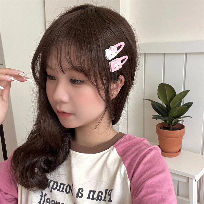 2Pcs Cute Children Hair Accessories For Women Girls Sweet Fashion Hair Rope Bangs Hair Clip Princess Cartoon Headdress Gifts