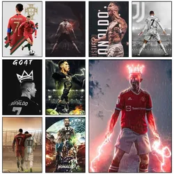 Football Staroster Self-Adhesive Waterproof Paper Sticker for Coffee House Bar Room Wall Decor Art