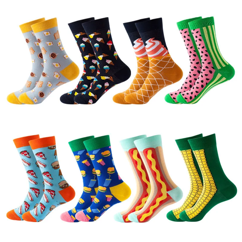 

Socks women's trendy brand ins trendy socks cotton creative food series mid tube personalized trendy socks