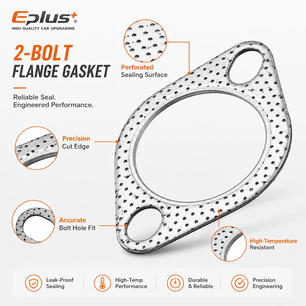 2 Bolt Exhaust Sealing Gasket High Temperature Composite Exhaust Pipe Flange Seal Pad for Car Motorcycle Muffler Downpipe view 5