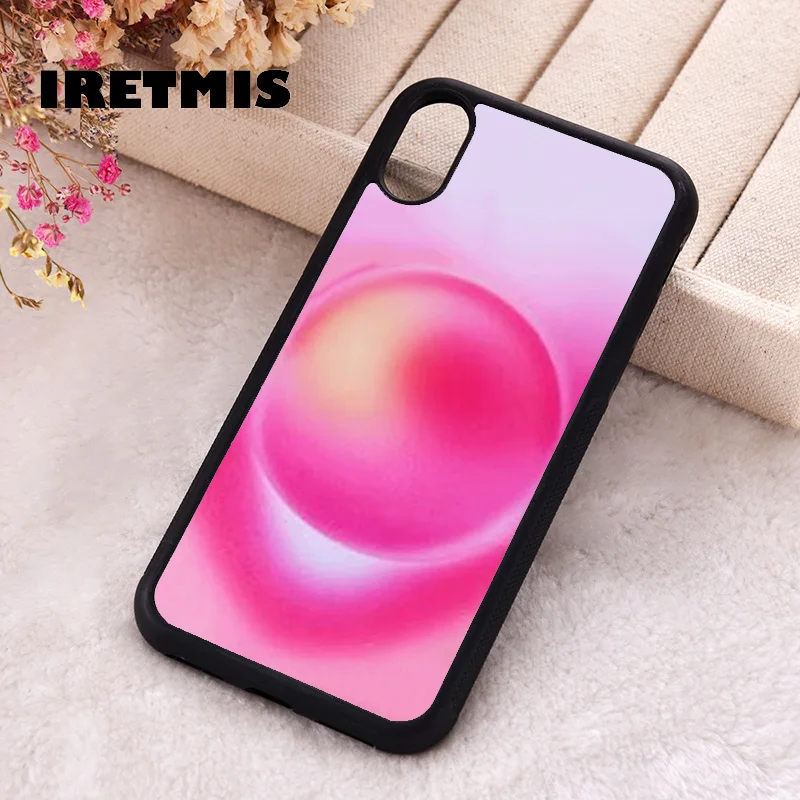 Чехол для телефона Iretmis для iPhone 6 6S 7 8 PLUS X XS XR 11 12 13 MINI 14 15 PRO MAX, резиновый, ярко-розовый, Aura