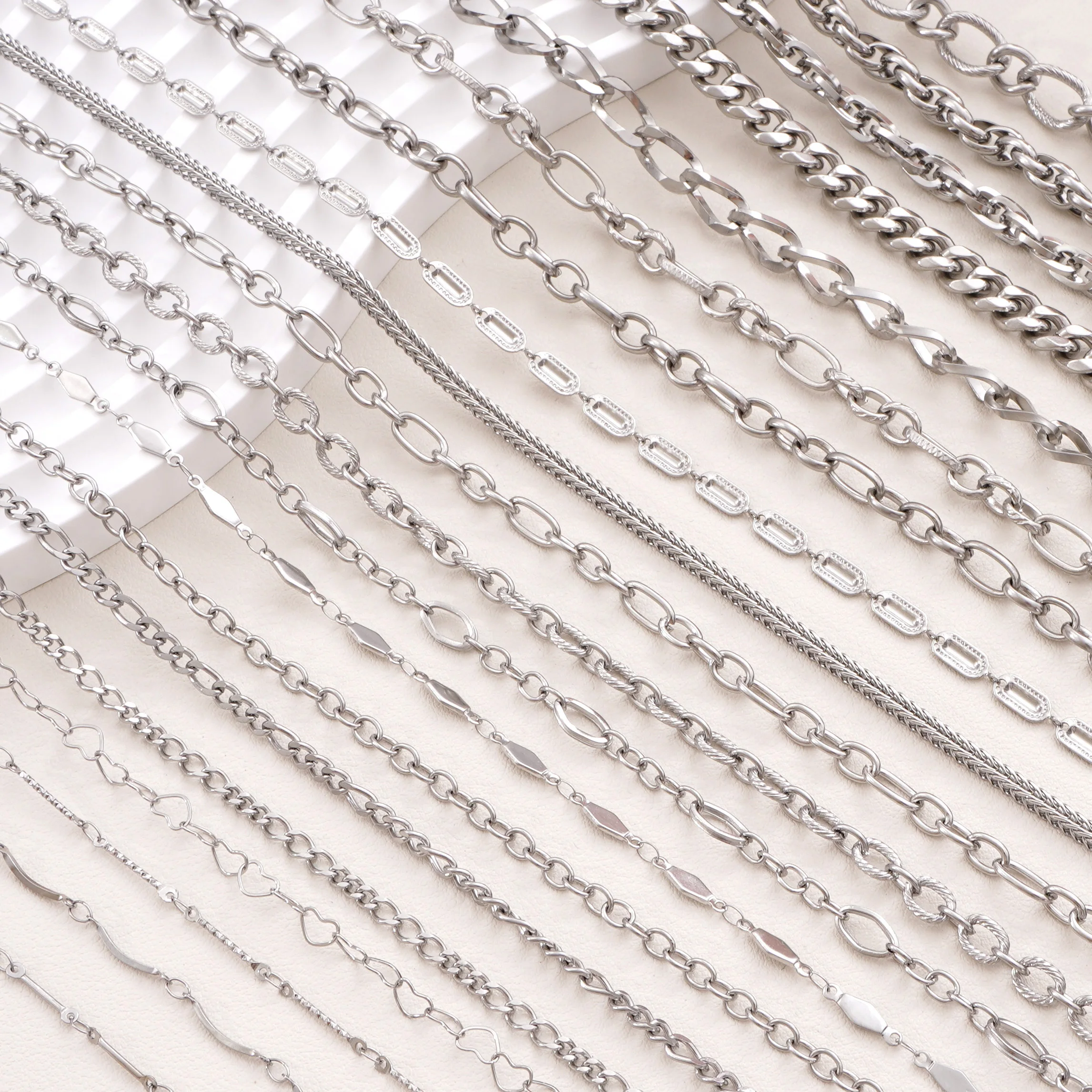 05/1m Stainless Steel Trend Various Chain For Making Necklace Bracelet Earring Tassels Design Supplies DIY Accessorie Wholesale