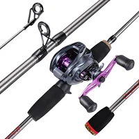 Caña de pescar Sougayilang de 1,7 m, caña de fundición de fibra de carbono y carrete de Baitcasting combinado con línea de Pe gratis como regalo, arrastre máximo de 8kg para lubina