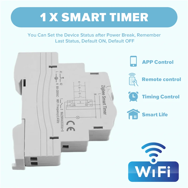 

1 шт. Tuya Smart Life Zigbee автоматический выключатель Din-рейка 1P однополюсный таймер сухого контакта белый