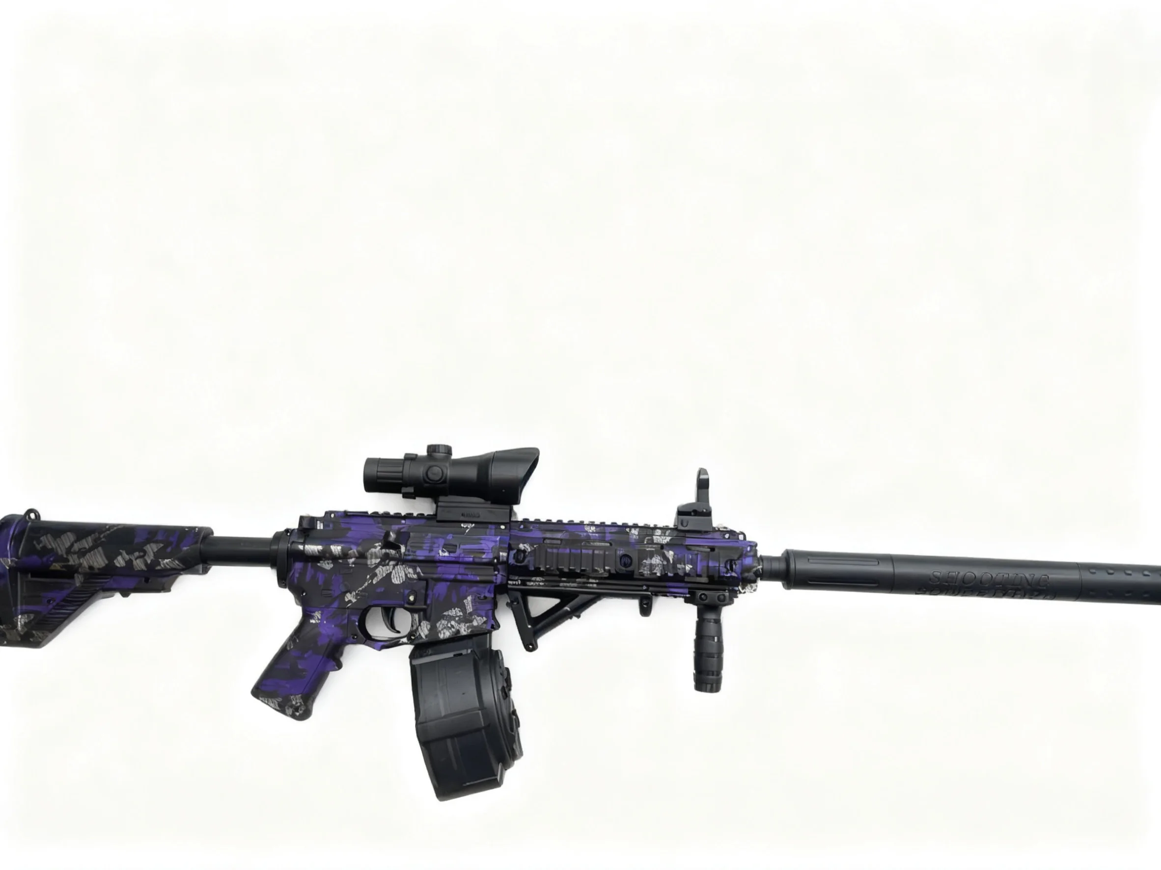 M416 タクティカル アウトドア ジェルブラスター フルオート 電動 ジェルボールブラスター パープルブラック 長距離射程 アウトドアゲーム おもちゃ 銃 ギフト