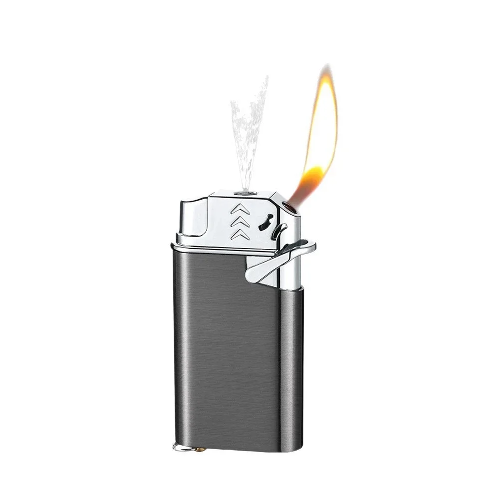 Nouveau briquet gonflable de farce en métal qui pulvérise l'eau, briquet personnalisé à flamme nue Portable, accessoire de Cigarette cadeau