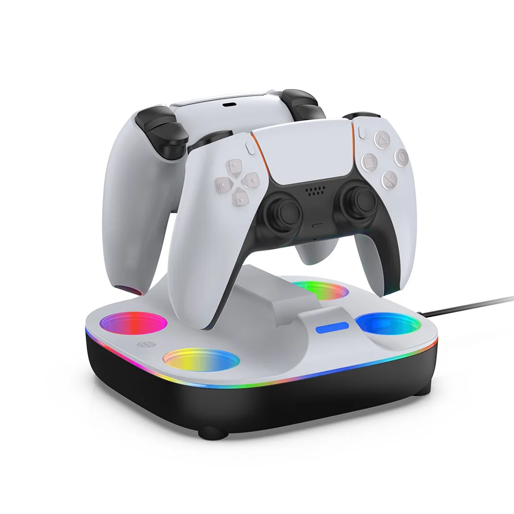 RGB Gamepad Dock Controller Joystick Charger For Playstation 5 PS5 Handle Charging Cradle Dock Station Dual Fast Charger