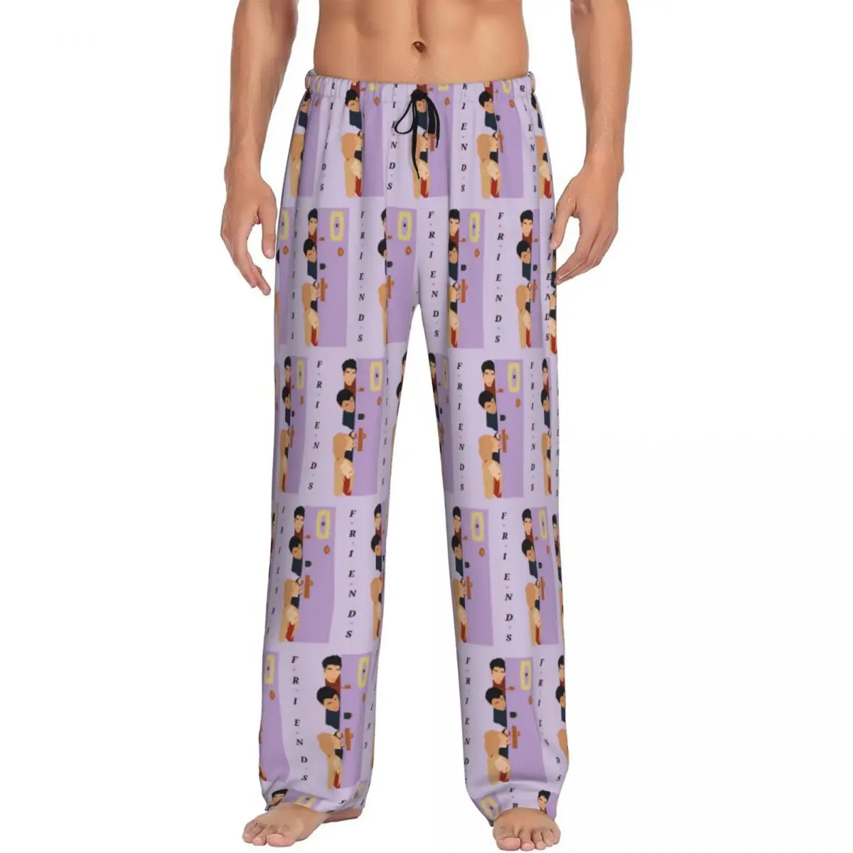 

Custom Printed Men's Classic TV Show Friends Pajama Pants Sleepwear Sleep Lounge Bottoms with Pockets