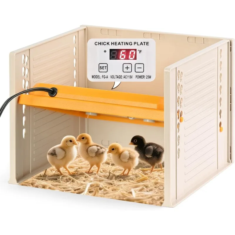 

Brooder Plate for Chicks, 25W Heat Plate with Temperature Control, 9.76" x 9.76" Brooder Heater Adjustable Height and Angle, Chi