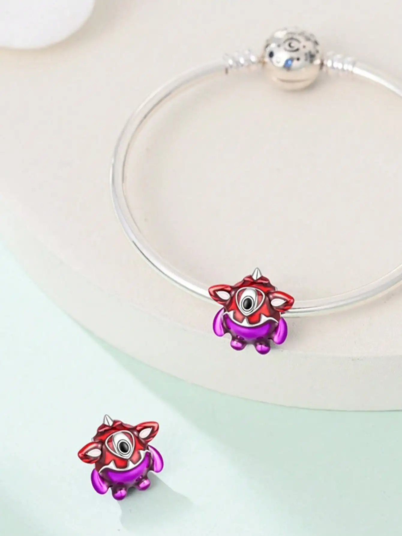 سحر بلاتا لطيف ليتل الوحش الخرز سحر الفضة مطلي لسحر الفضة مطلي سوار الأصلي لصنع المجوهرات