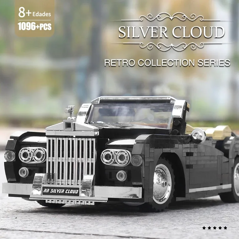 ตัวต่อ Mould King 10006 รถเทคนิค ของเล่นรถโบราณ รุ่นปี 1964 RR Sliver Cloud ชุดตัวต่อบล็อก ของขวัญคริสต์มาสสำหรับเด็ก