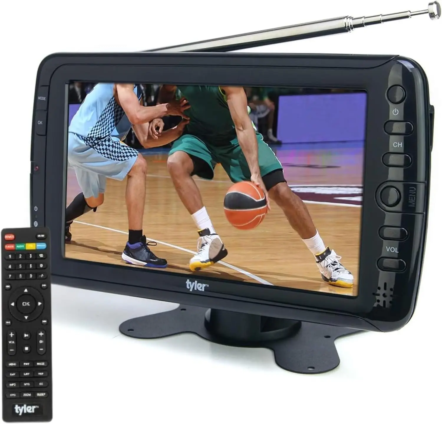 

Portable LCD TV Monitor with Rechargeable Battery, HD Wireless HDMI/USB Input, AC/DC Power, Remote Control, Built-in Stand