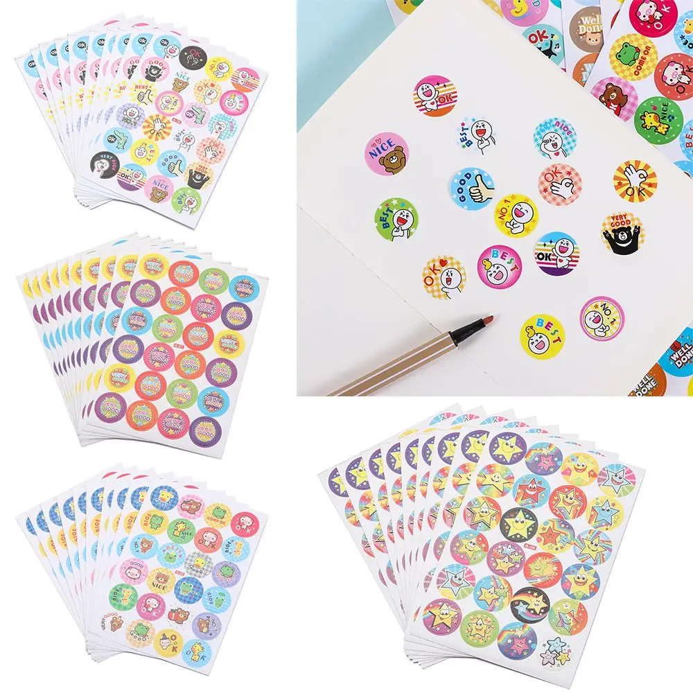 240pcs Cartoon School Supplies Classic Toys Award Stationery Sticker Photo Album Decor Praise Label Reward Stickers