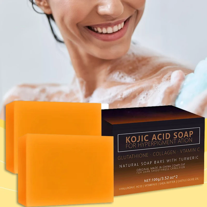 Turmeric Kojic Acid Lemon Handmade Soap Bar Full Body Cleansing Natural Bath Skincare Gentle Exfoliating Fresh Scent Daily Use
