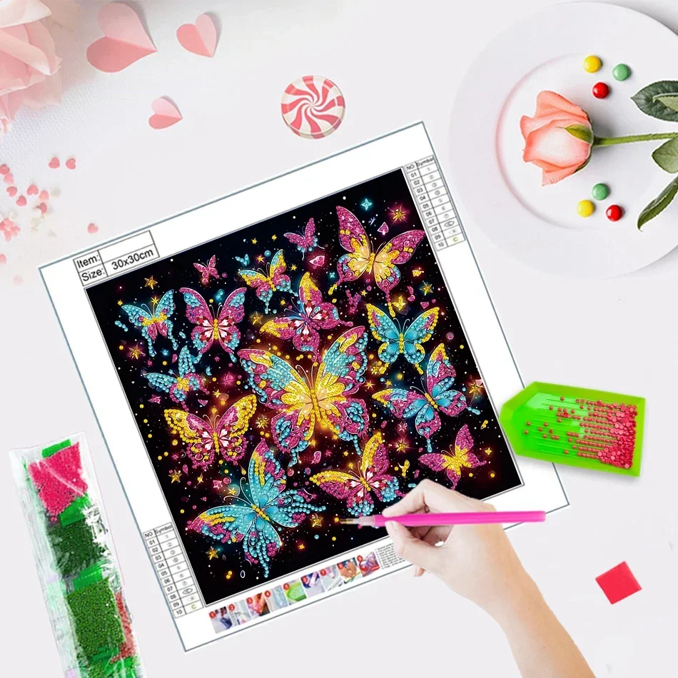 RUOPOTY الماس اللوحة فراشة الجنية القمر التطريز دائرة الماس اللوحة صنع التطريز عدة الحفر جدار الفن #2