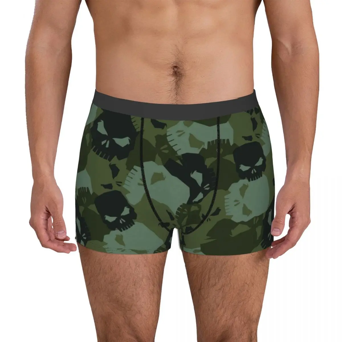 Skull Camo Underpants Cotton Panties Men's Underwear Ventilate Shorts