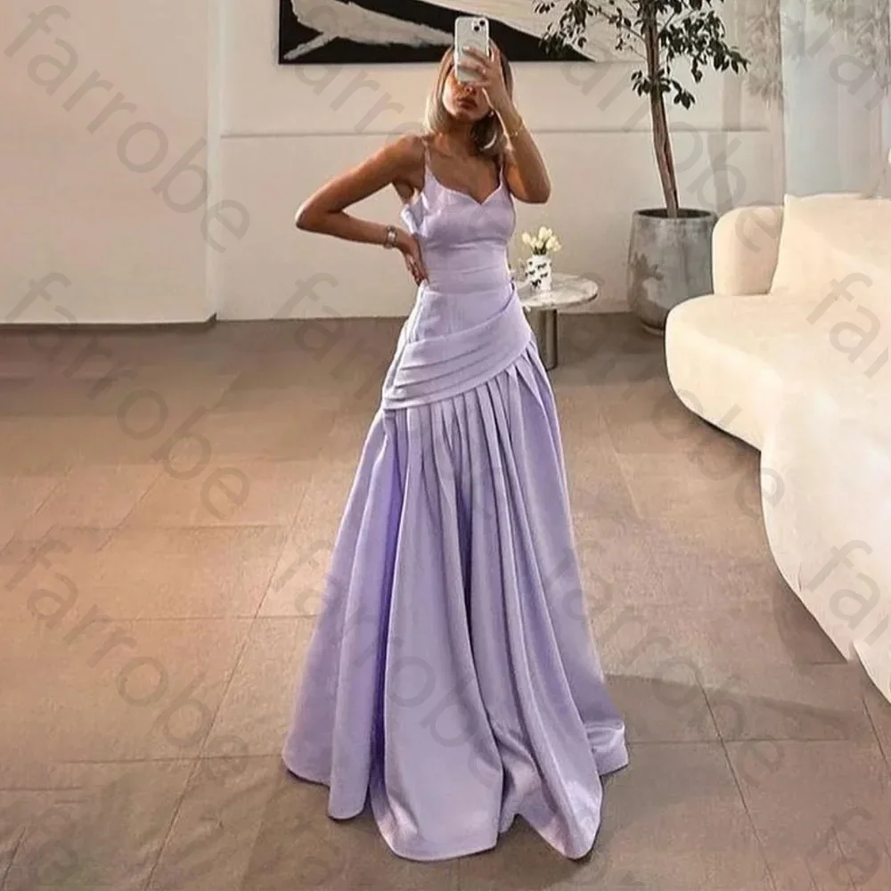 カスタマイズされたプリーツ A ラインスパゲッティストラップロングドレスホームカミングドレス絶妙な高品質パーティードレスイブニングドレス女性のための