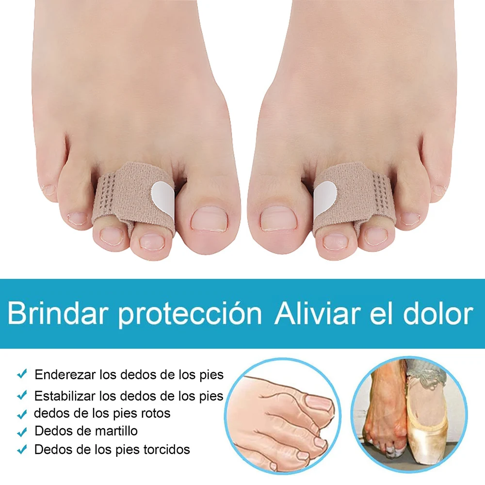 Pexmen 1/2/4/10Pcs Hammer Toe Straightener Hammer Toe Splints Toe Cushioned Bandages for Crooked Toes & Overlapping Toes