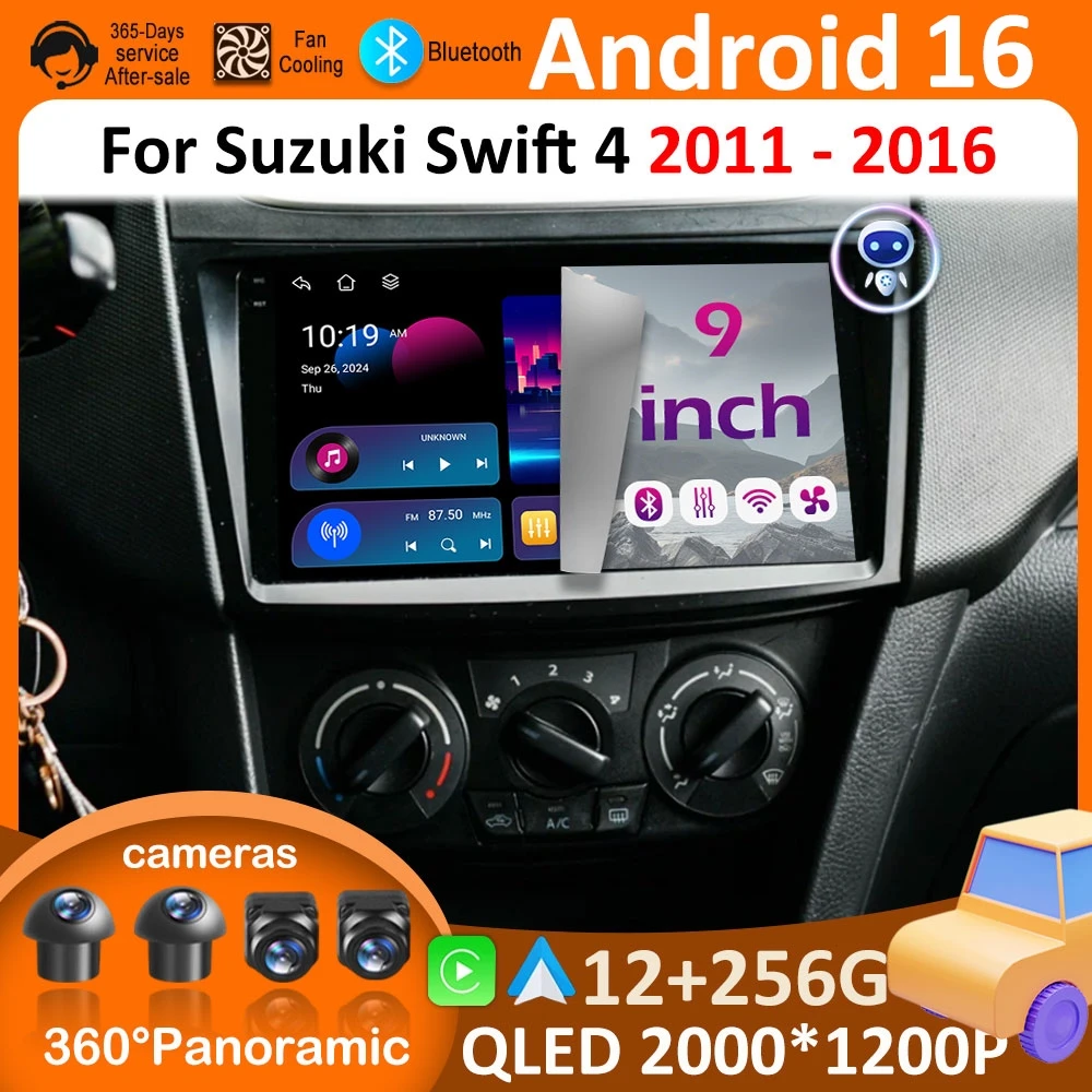 

Car Video Multimedia Player Wireless Carplay for Suzuki Swift 4 2011 2012 2013 2014 2015 2016 Android 16 WIFI Accessories 4G BT