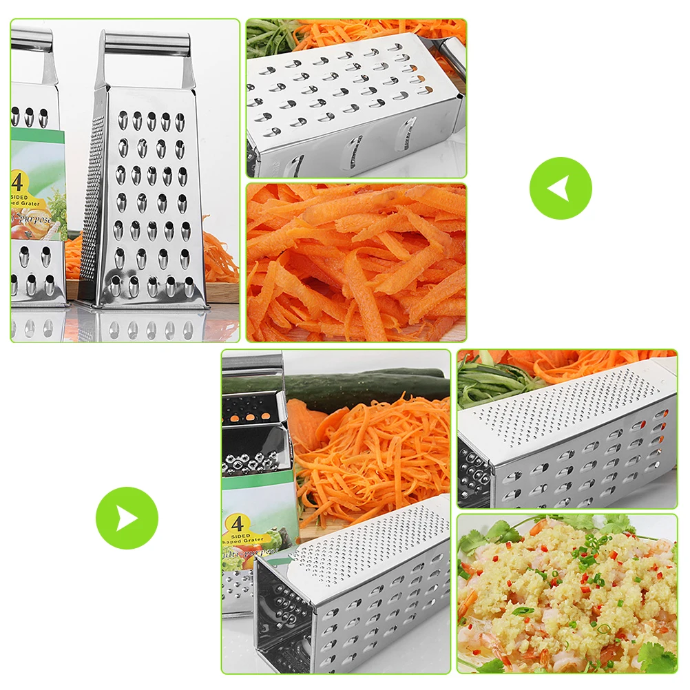 Stainless Steel Box Grater Multipurpose 4 Sided Multi-function Graters For Kitchen Vegetables Fruits Cheeses Tools