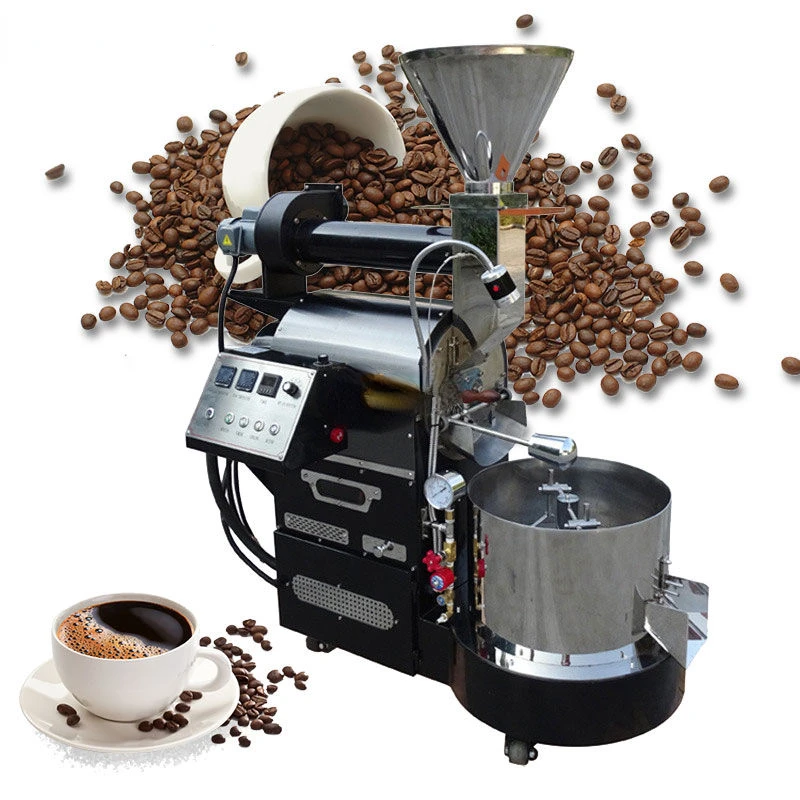 Stainless Steel Home Food Grade Drum Coffee Roaster 1kg Industrial Gas Electric Heating Coffee Bean Baking Roasting Machine