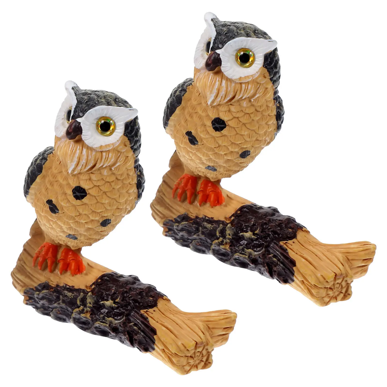 

2Pcs Mini Owl Realistic Sculptures Educational Decorations Desk Bedside Home Garden Decor Small Cute Animal Statue