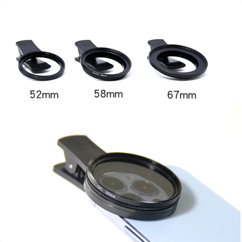 

52 мм/58 мм/67 мм CPLset универсальный с зажимом, регулируемый профессиональный поляризатор, фильтр для объектива камеры для смартфонов, мобильного телефона