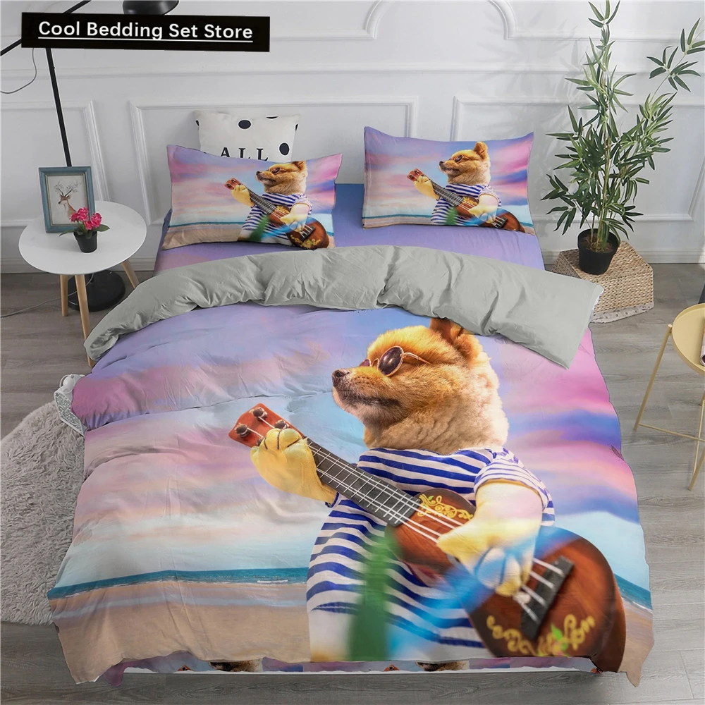 

Померанский шпиц, собака, королева, пододеяльник, комплект постельного белья для щенков для подростков, взрослых, домашних животных, красочное небо, 2/3 шт., полиэстеровый пододеяльник