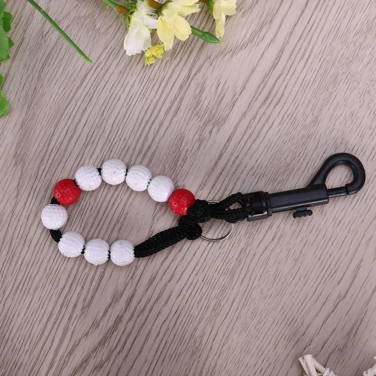 Contatore del punteggio del tallone del colpo della treccia di nylon Contatore del punteggio del tallone della palla di plastica da 12,8 mm Clip Strumento di punteggio del golf Contatore del punteggio del colpo del tallone