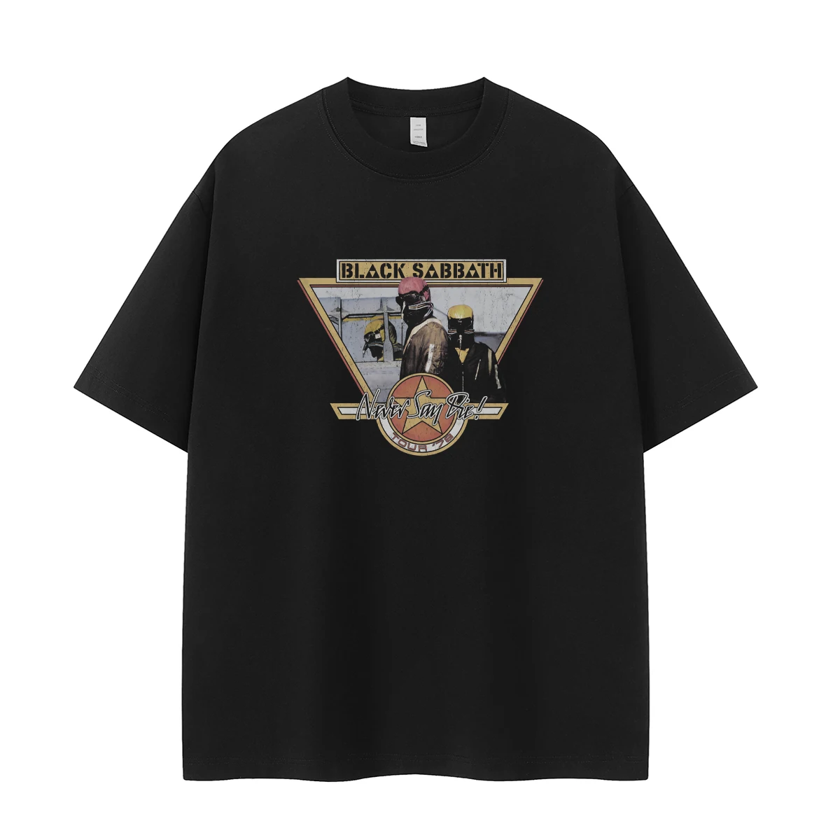 

BLACK SABBATH Black Sabbath Band Vintage Loose Cotton Crew Neck Rock Short Sleeve MenT-Shirt Women Cotton Round-neck Top