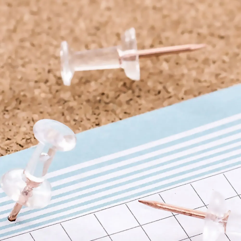 Gold Push Pins Transparent Map Tacks For Map Marking Office Home Cork Board Bulletin Accessories