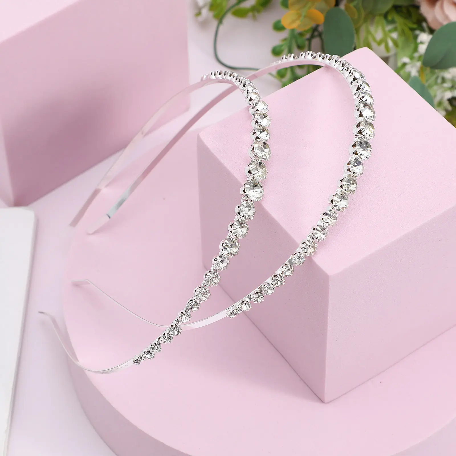 

2 шт. легкие и стильные ободки для волос с кристаллами и стразами, забавные аксессуары для вечеринок, декоративные реквизиты для фотосессий для девочек и детей