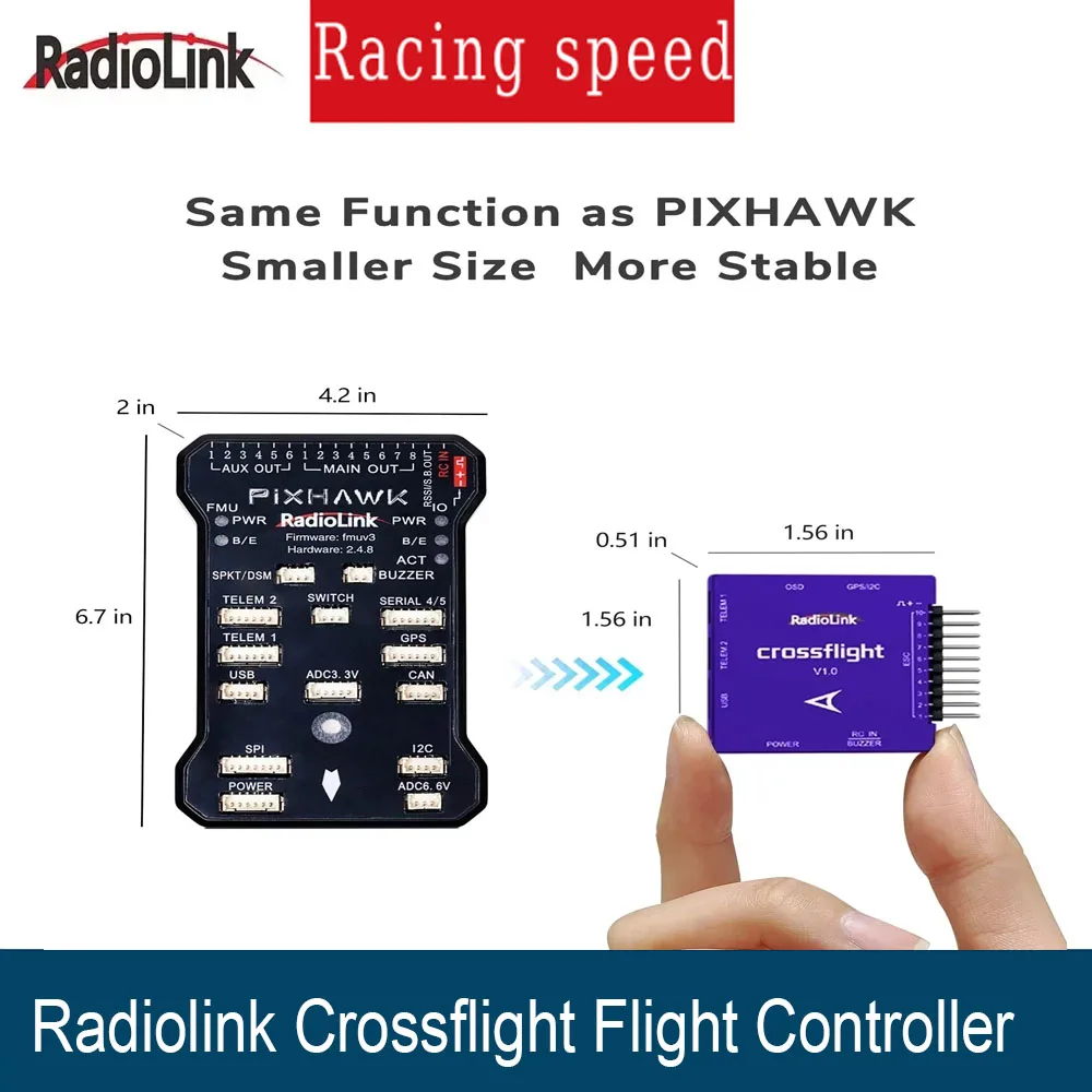 

Radiolink Crossflight Flight Controller 2-12S 10 PWM FC wih OSD Module TS100 GPS M10N M8N for FPV Drone Heli Airplane Car Boat
