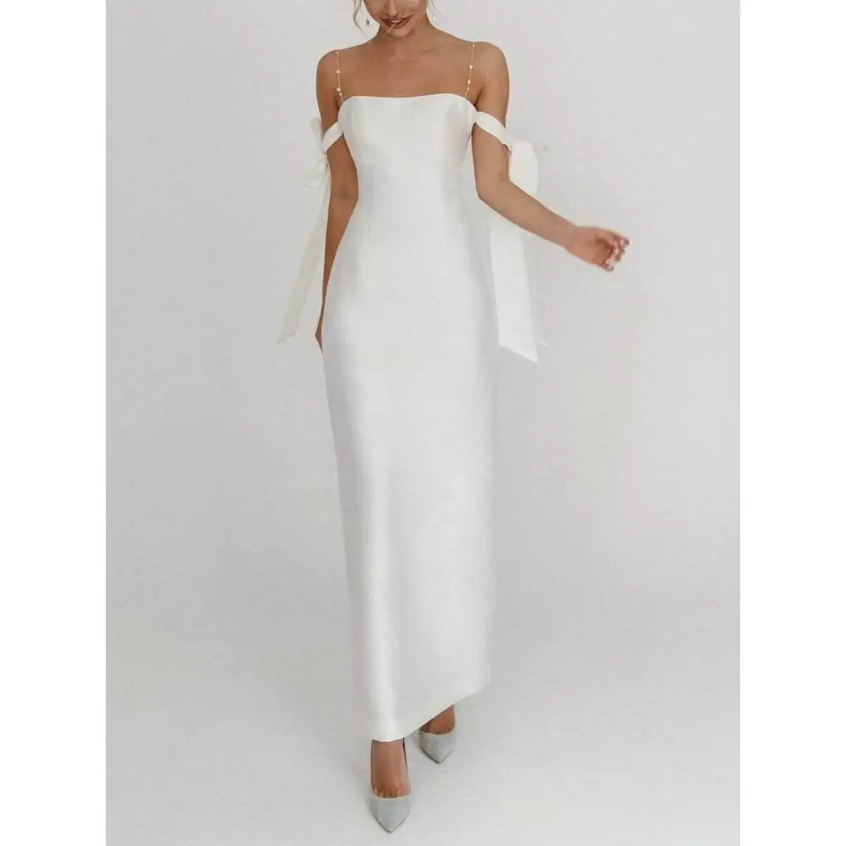 

Весна-лето, сексуальное ожерелье с жемчугом, маленькое платье, свадебное платье, женская модная независимая станция на молнии, Sle Lon...