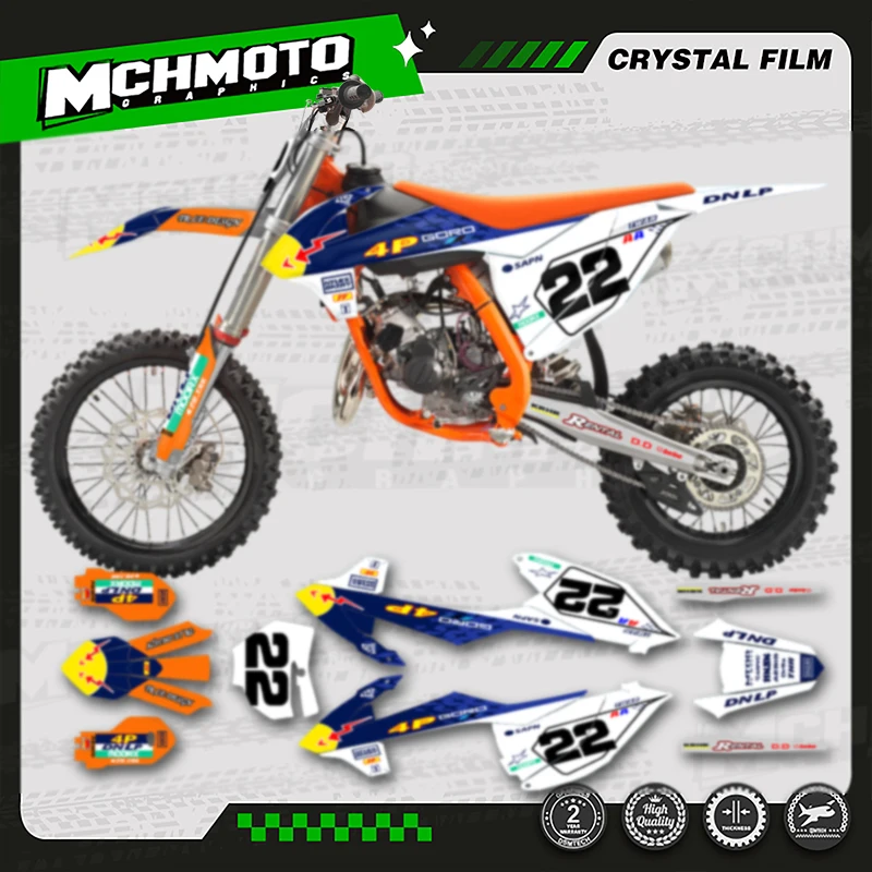 

MCHMFG Custom Team Мотокросс Графика Фоновая наклейка Набор наклеек для KTM 2018-2024 SX85 SX 85, номер имени на заказ
